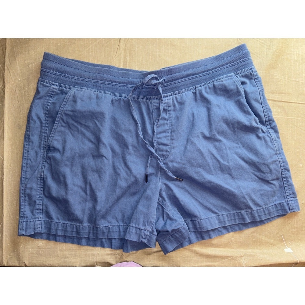 Orvis Women's Blue Cotton Lyocell Drawstring Waist Cargo Shorts Size XL